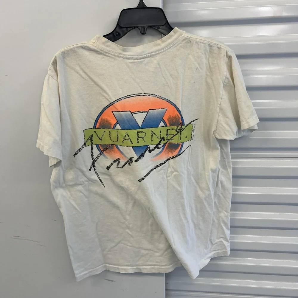 Vintage 1989 Vuarnet France Shirt Mens Large White Logo Graphic Tee Made USA - Picture 3 of 12